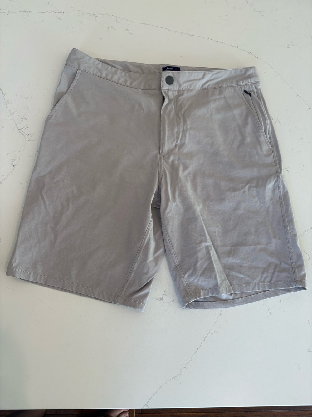 johnnie-O Light Tan Flat-Front Performance Shorts